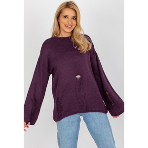 Fioletowy sweter Badu w stylu casual