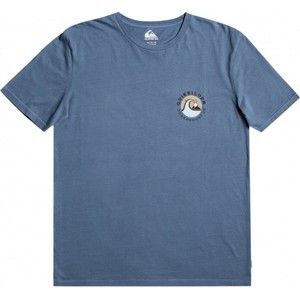 Niebieski t-shirt Quiksilver w stylu casual z nadrukiem