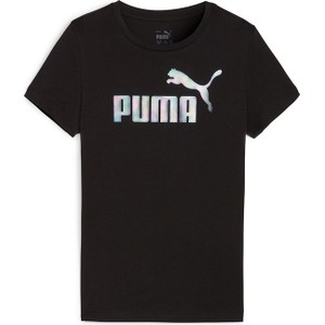 Czarna koszulka dziecięca Puma z bawełny