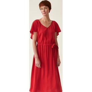 Czerwona sukienka Rozetka.pl z krótkim rękawem