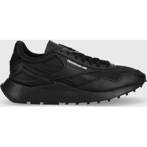 Czarne buty sportowe Reebok Classic sznurowane w sportowym stylu z nubuku