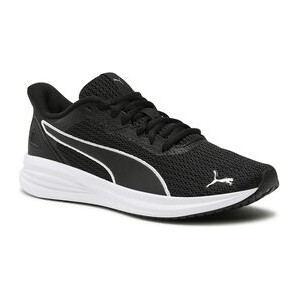 Czarne buty sportowe Puma w sportowym stylu z płaską podeszwą sznurowane