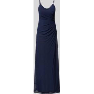 Granatowa sukienka Troyden Collection na ramiączkach z dekoltem w kształcie litery v z szyfonu