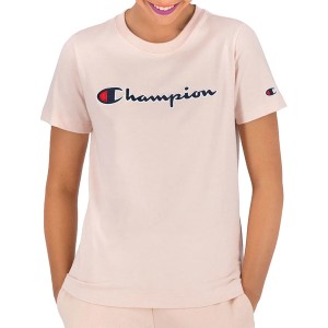Różowy t-shirt Champion z bawełny w sportowym stylu