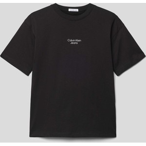 Czarna koszulka dziecięca Calvin Klein dla chłopców z bawełny