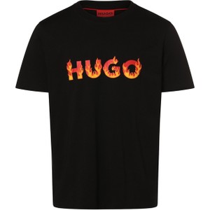 Czarny t-shirt Hugo Boss z nadrukiem w młodzieżowym stylu