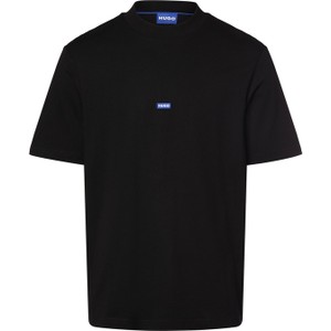 Czarny t-shirt Hugo Blue z krótkim rękawem w stylu casual