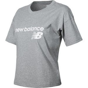 T-shirt New Balance z okrągłym dekoltem w sportowym stylu z dżerseju
