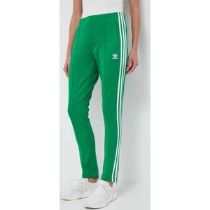 Zielone spodnie sportowe Adidas Originals z dresówki w sportowym stylu