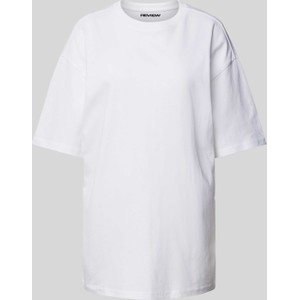 T-shirt Review z bawełny z krótkim rękawem w stylu casual