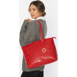 Czerwona torebka NOBO ze skóry ekologicznej duża w stylu glamour
