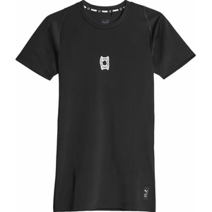 Czarny t-shirt Puma z krótkim rękawem w stylu casual