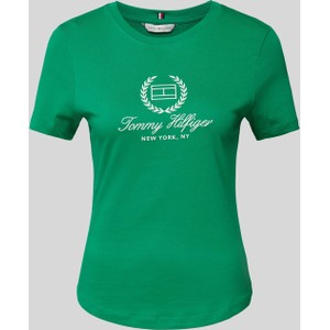 T-shirt Tommy Hilfiger z bawełny z okrągłym dekoltem w młodzieżowym stylu