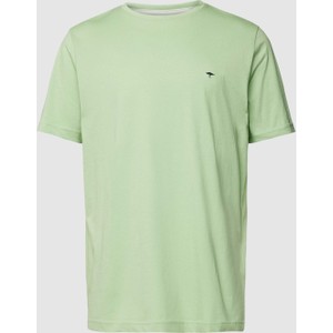 Zielony t-shirt Fynch Hatton z bawełny w stylu casual