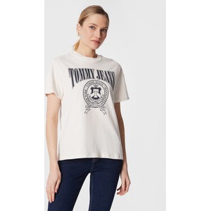 T-shirt Tommy Jeans z krótkim rękawem z okrągłym dekoltem z nadrukiem