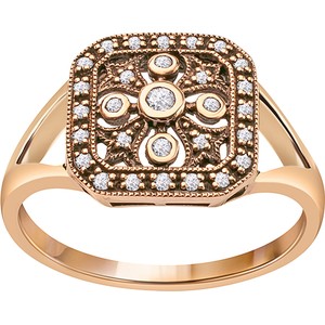 Wiktoriańska - Biżuteria Yes Pierścionek złoty z diamentami - Kolekcja Wiktoriańska