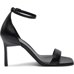 Czarne sandały Calvin Klein na szpilce z klamrami