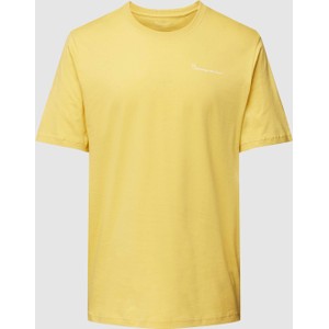 Żółty t-shirt Knowledge Cotton Apparel z bawełny