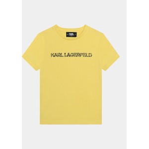 Żółta koszulka dziecięca Karl Lagerfeld z krótkim rękawem