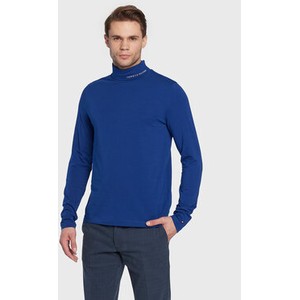 Niebieski sweter Tommy Hilfiger w stylu casual z golfem