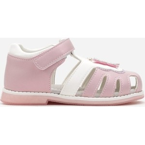 Różowe buty dziecięce letnie born2be dla dziewczynek na rzepy