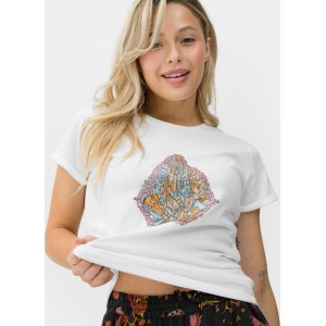 T-shirt Volcom z bawełny z nadrukiem z okrągłym dekoltem