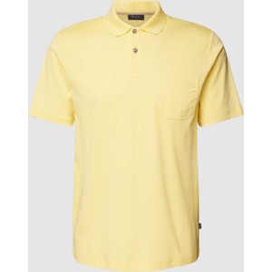Żółty t-shirt Maerz Muenchen z bawełny z krótkim rękawem