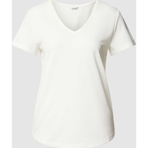 T-shirt mbyM w stylu casual z krótkim rękawem z dekoltem w kształcie litery v