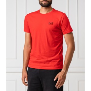 Czerwony t-shirt Emporio Armani w stylu casual