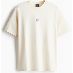 T-shirt H & M z krótkim rękawem z okrągłym dekoltem w stylu casual