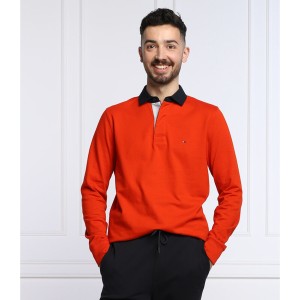 Pomarańczowa koszulka z długim rękawem Tommy Hilfiger w stylu casual