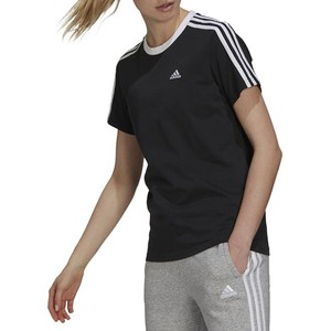 Czarny t-shirt Adidas w sportowym stylu z bawełny