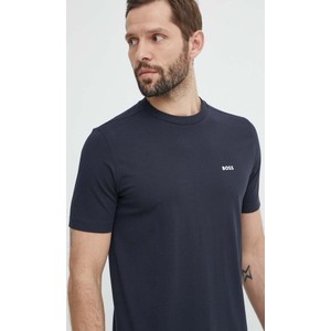 Granatowy t-shirt Hugo Boss z bawełny w stylu casual