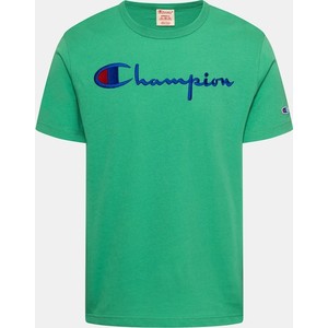 Zielony t-shirt Champion z krótkim rękawem w sportowym stylu