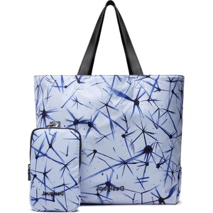 Niebieska torebka Desigual z nadrukiem w wakacyjnym stylu na ramię