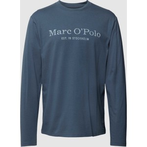 Niebieska koszulka z długim rękawem Marc O'Polo z bawełny w młodzieżowym stylu z długim rękawem