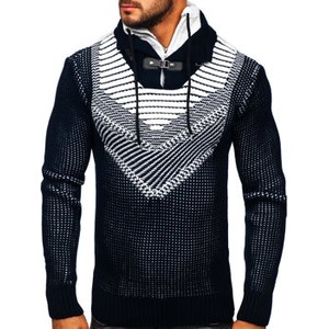 Granatowy sweter Denley z tkaniny