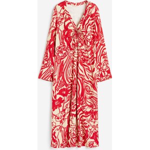 Sukienka H & M z dekoltem w kształcie litery v z długim rękawem maxi