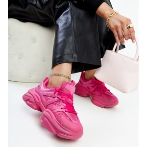 Różowe buty sportowe Gemre.com.pl sznurowane z płaską podeszwą