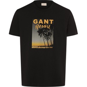 Czarny t-shirt Gant w młodzieżowym stylu z nadrukiem