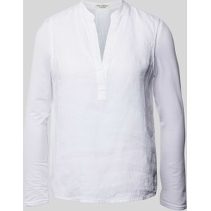Bluzka Marc O'Polo z dekoltem w kształcie litery v z lnu w stylu casual