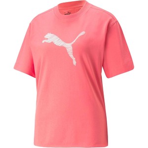 Różowa bluzka Puma z krótkim rękawem w sportowym stylu
