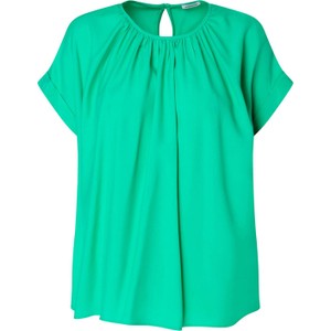 Zielona bluzka Seidensticker w stylu casual z okrągłym dekoltem z krótkim rękawem