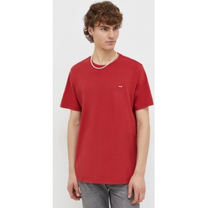 Czerwony t-shirt Levis z bawełny w stylu casual z krótkim rękawem