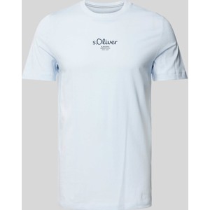 Niebieski t-shirt S.Oliver w młodzieżowym stylu z krótkim rękawem z bawełny