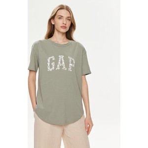T-shirt Gap w młodzieżowym stylu z okrągłym dekoltem z krótkim rękawem