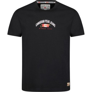 Czarny t-shirt Canadian Peak z bawełny w młodzieżowym stylu