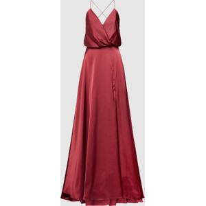 Czerwona sukienka Unique z dekoltem w kształcie litery v na ramiączkach kopertowa