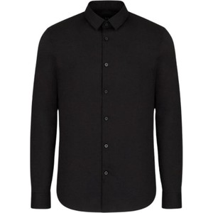 Czarna koszula Armani Exchange w stylu casual z bawełny z długim rękawem