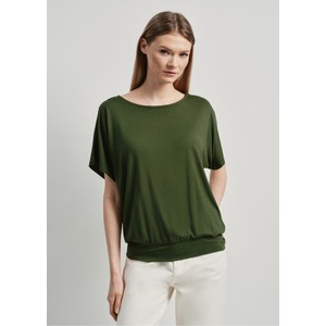 Zielona bluzka Ochnik z krótkim rękawem w stylu casual